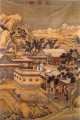 Lang brillant nouvelle année de Qianlong vieille Chine encre Giuseppe Castiglione ancienne Chine à l’encre